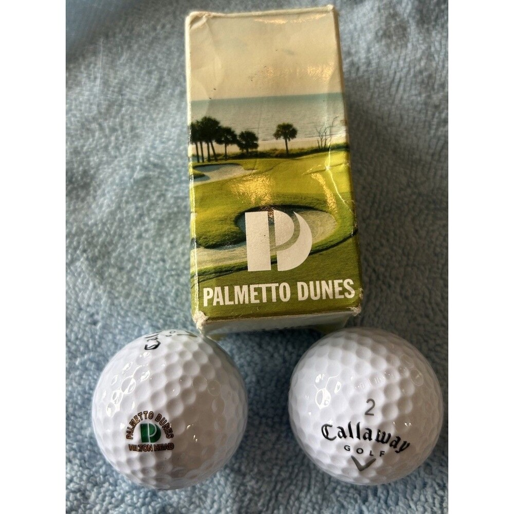 Callaway Warbird Golf Balls Palmetto Dunes Hilton Head Logo 2-Ball Sleeve NOS